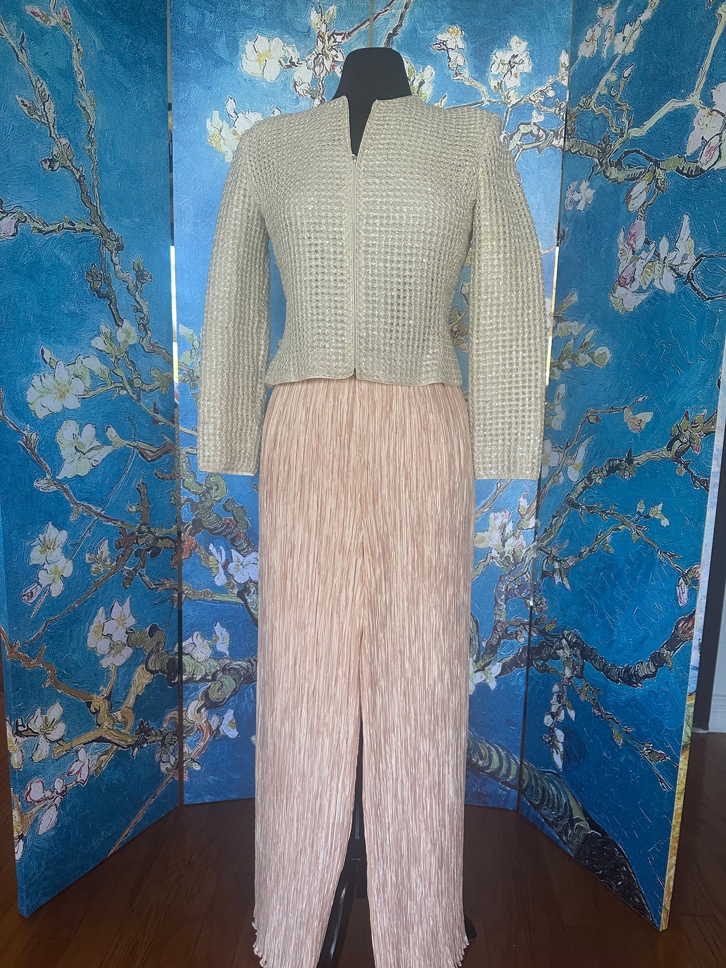 Vintage Mary McFadden Ivory Wide Bottom Pant
