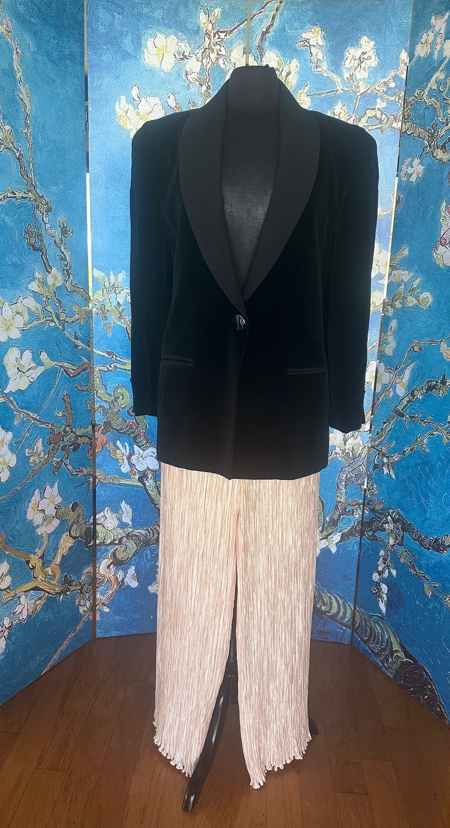 Vintage Mary McFadden Black Velvet Blazer circa 1980s