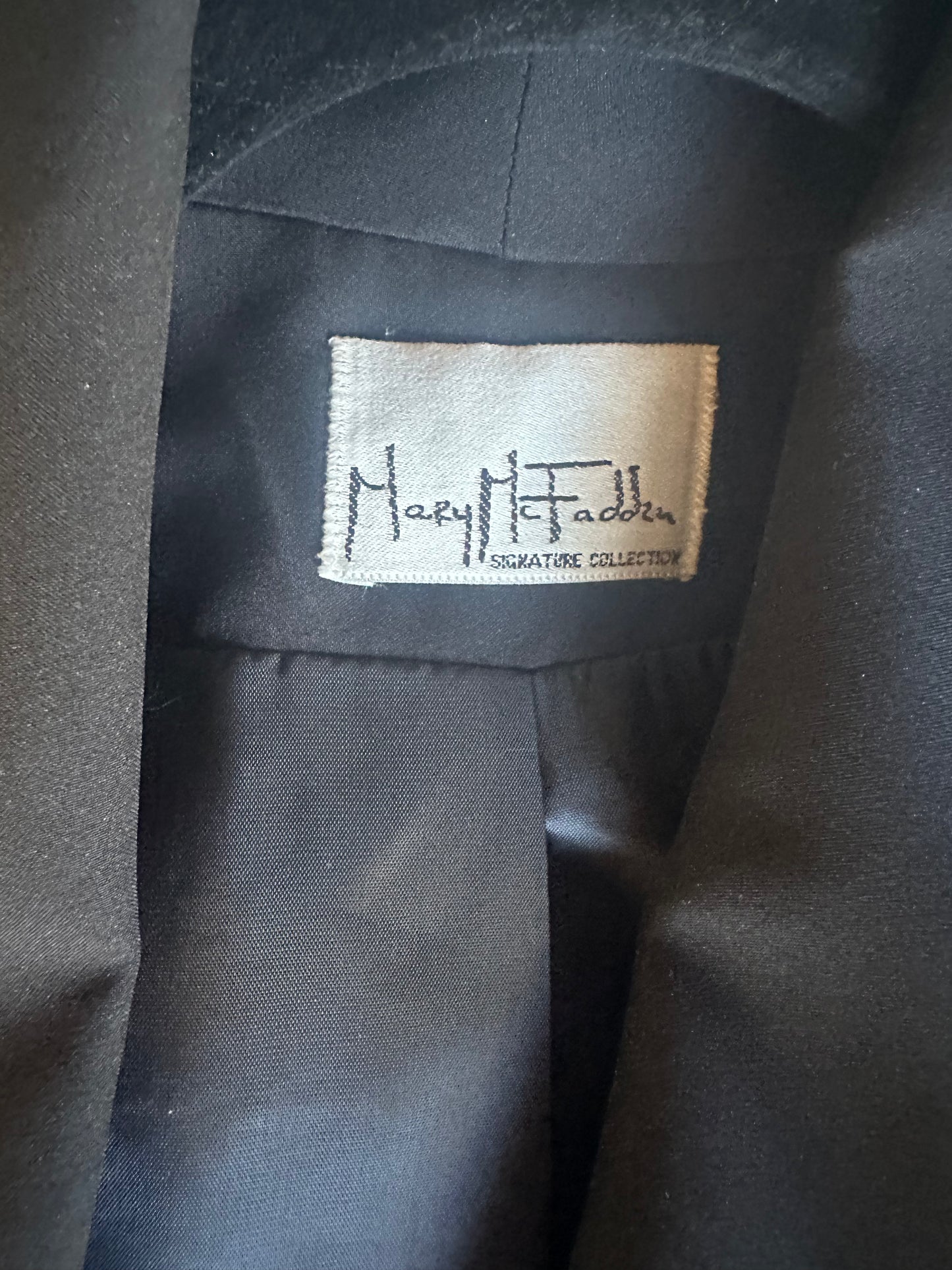 Vintage Mary McFadden Black Velvet Blazer circa 1980s