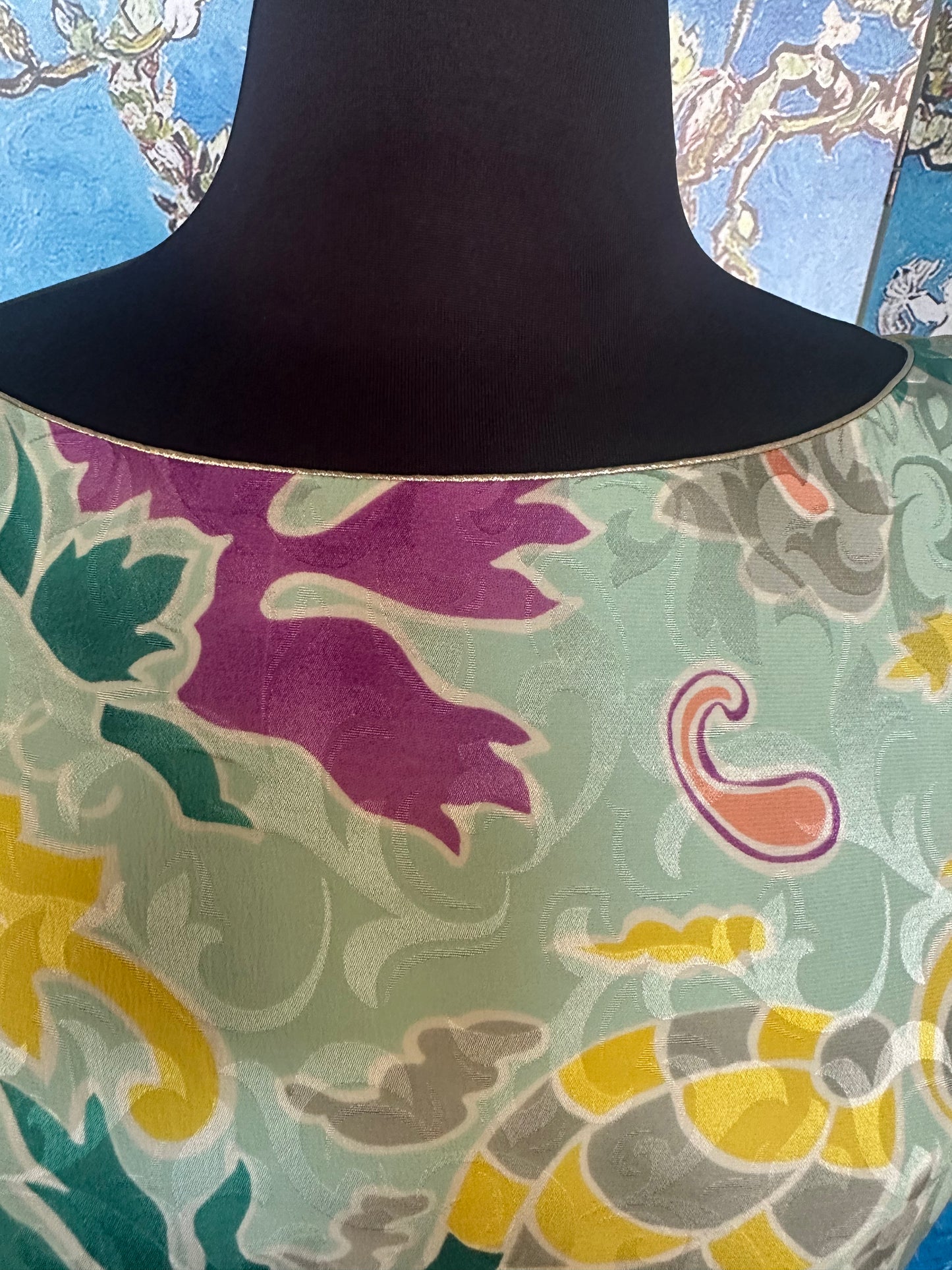Vintage Mary McFadden Patterned Short Sleeve Dress