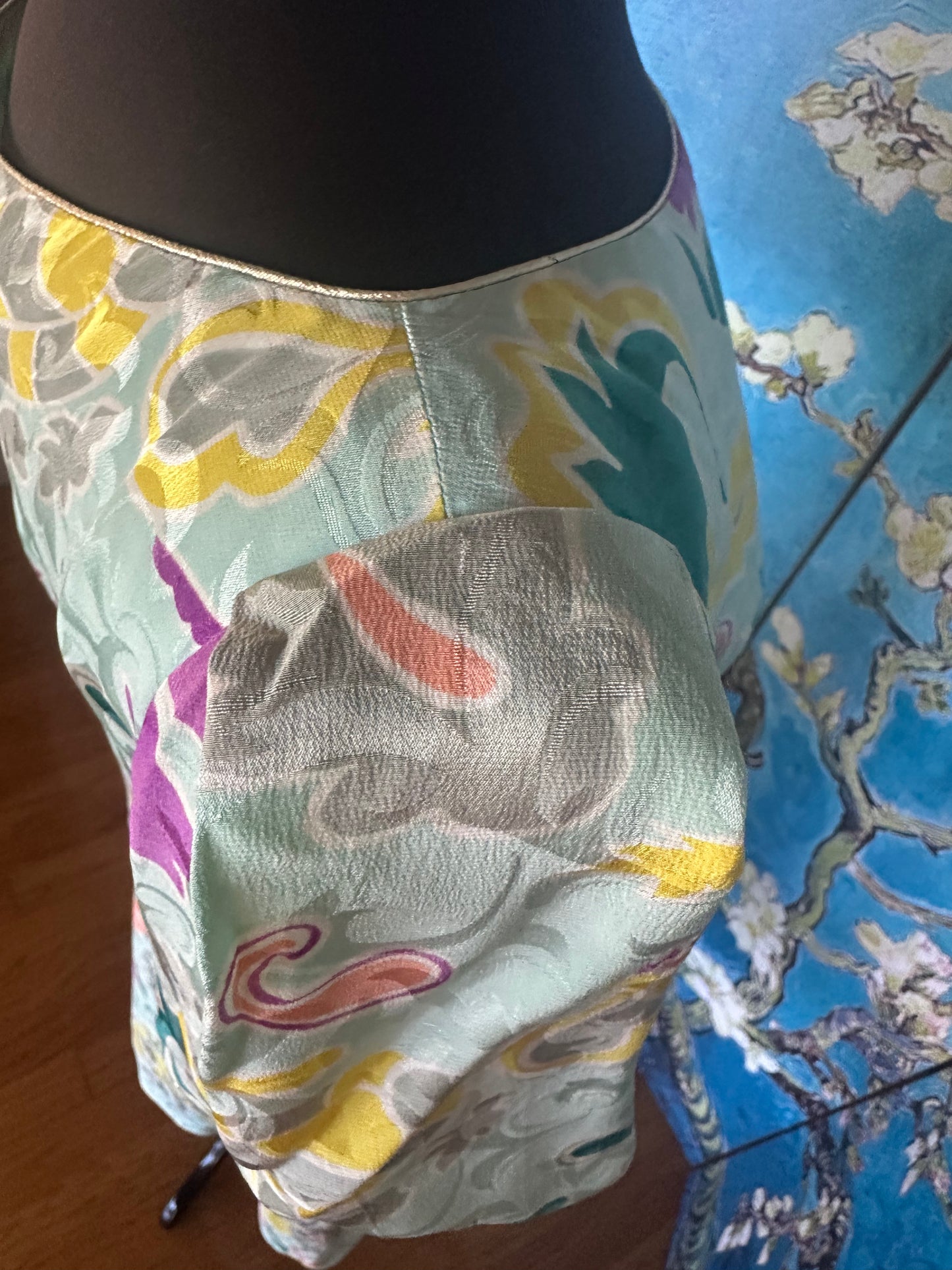 Vintage Mary McFadden Patterned Short Sleeve Dress