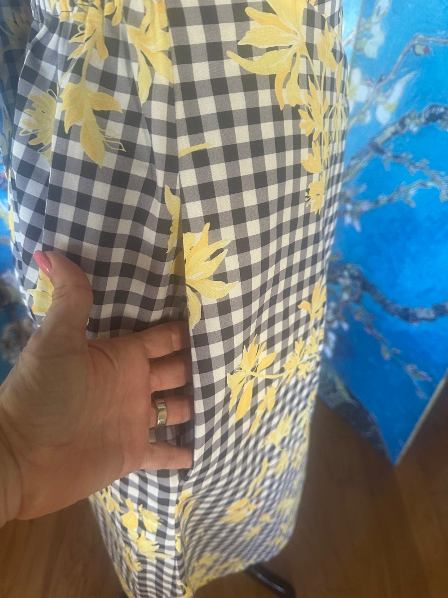Floral and Check Halter Dress designed by Timmithea