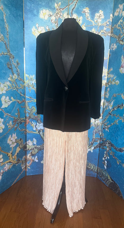 Vintage Mary McFadden Black Velvet Blazer circa 1980s