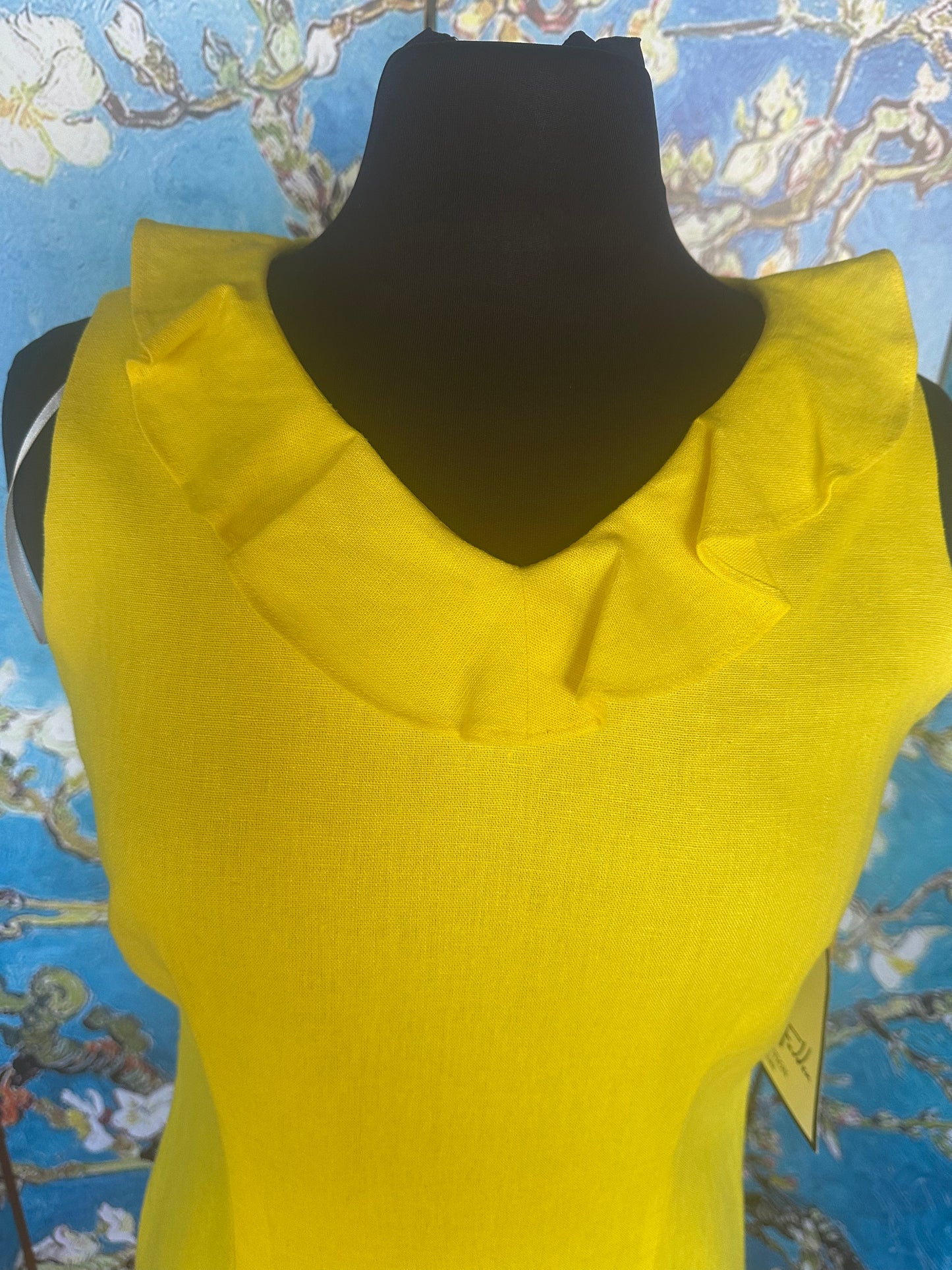 Vintage Mary McFadden Yellow Ruffle Dress