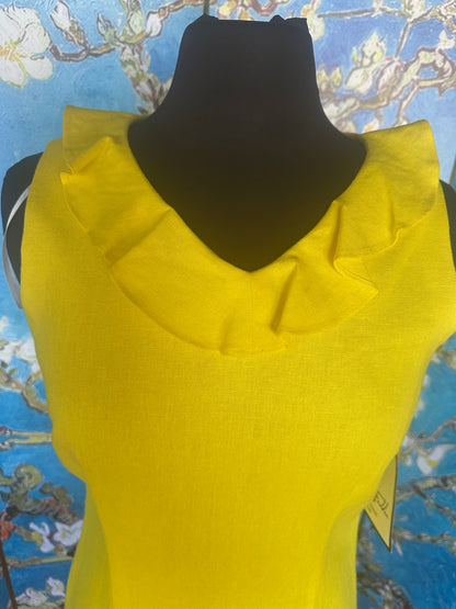 Vintage Mary McFadden Yellow Ruffle Dress