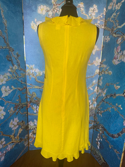 Vintage Mary McFadden Yellow Ruffle Dress