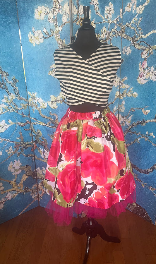 Black and White Striped Midi Top designed by Timmithea