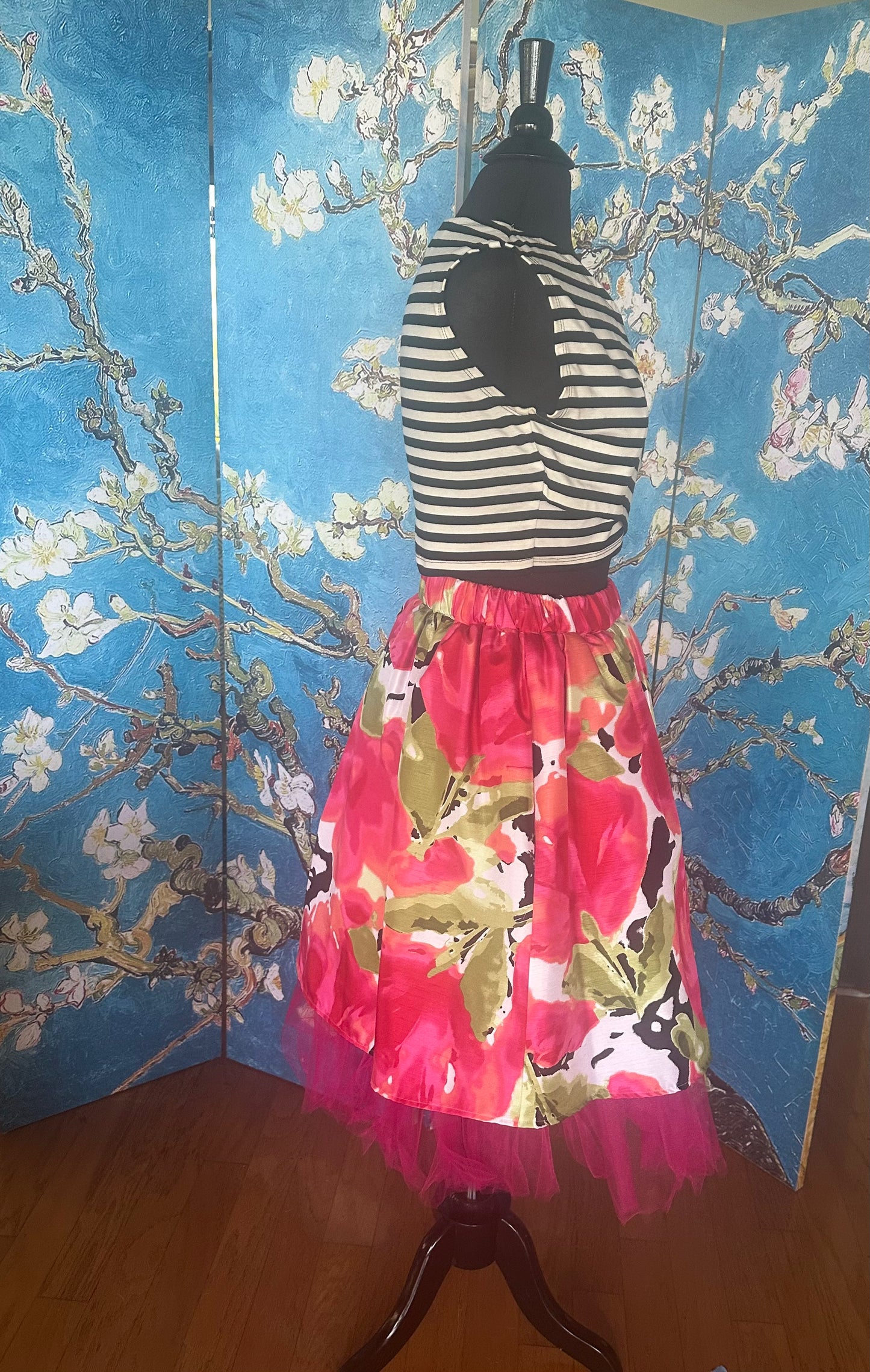 Black and White Striped Midi Top designed by Timmithea