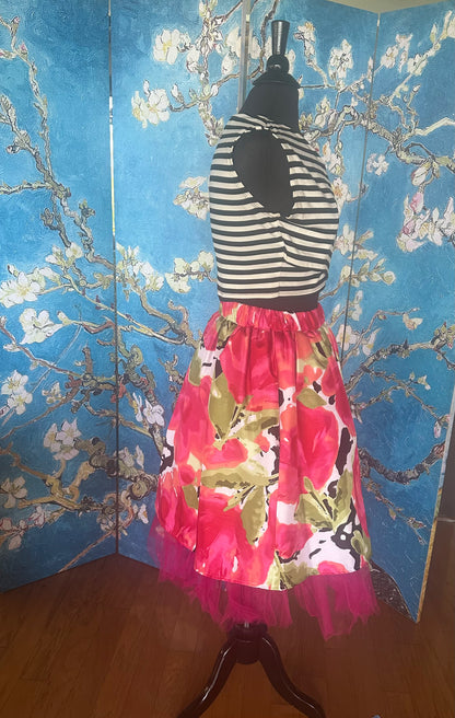 Black and White Striped Midi Top designed by Timmithea