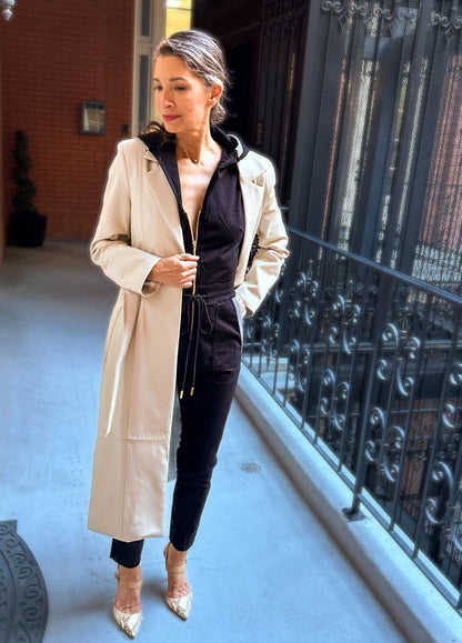 The Teresa Lambskin Trench in Crème